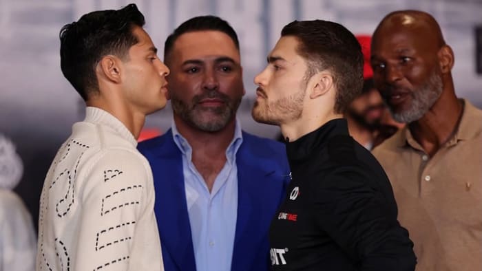 Ryan Garcia and Oscar Duarte face off in final presser ahead of fight.